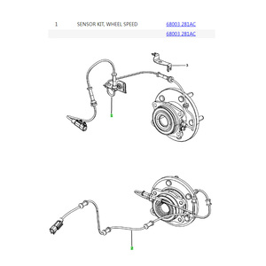68003281AD ใหม่เซ็นเซอร์ความเร็วล้อขวา ABS สำหรับรถจี๊ปแรงเลอร์ 2007-2019 68003281AC 68003281AB 68003281AA - Product Image 2