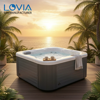 Bains à remous d'extérieur LOVIA pour 4 personnes, spas jacuzzi de luxe en acrylique, baignoires à remous jacuzzi d'extérieur à vendre à prix avantageux