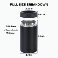 Refroidisseur de canettes australien 375 ml 4-en-1 en métal isolé sous vide, support de bouteille de bière couleur personnalisée