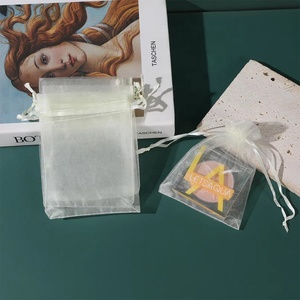 Pochette en <span class=keywords><strong>organza</strong></span> personnalisée avec logo, sac à savon en cristal, pochette cosmétique en polyester avec cordon de serrage, sac de rangement pour bijoux, pour cadeau et <span class=keywords><strong>parfum</strong></span> - Product Image 1