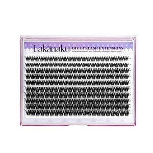Pestañas Postizas de un Solo Grupo, 220 Piezas, Efecto 3D, Fibras Sintéticas Naturales y Suaves, Banda Transparente Invisible, Estilo Asiático, Pestañas con Pegamento - Product Image 2