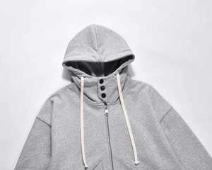 H5548 Fournisseur Fabricant Vente en Gros Personnalisée Sweat-shirts Ninja Gris avec Masque en Molleton Bouclette 350 g/m² - Product Image 3