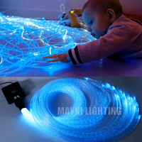 Câble à fibres optiques à éclat latéral pour salle sensorielle Snoezelen, 100 queues avec source de lumière à fibres optiques