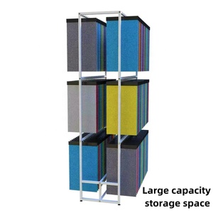 Présentoir métallique superposé robuste sur mesure pour échantillons de tissus textiles, pour salles d'exposition - Product Image 3