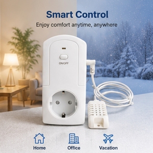 Termostato Inteligente <span class=keywords><strong>Programable</strong></span> Tuya con Alexa para Calefacción/Refrigeración, <span class=keywords><strong>Enchufe</strong></span> con Control Remoto Wi-Fi de 16A - Product Image 2