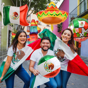 Globos de Aluminio con Diseño de Carnaval <span class=keywords><strong>Mexicano</strong></span>, Decoración para Fiestas, Cactus, Rollo de Maíz, Festival <span class=keywords><strong>Mexicano</strong></span> Wild Shout - Product Image 2