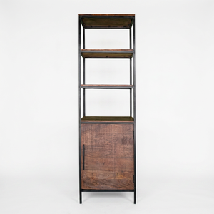 Estantería de Madera Moderna de Estilo Industrial, Modular, Ahorra Espacio, Resistente, con 3 Estantes y Almacenamiento para Sala de Estar u Oficina en Casa - Product Image 1