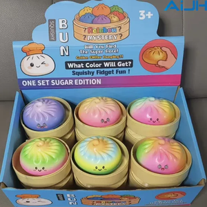 Rubber Dumpling <b>Squishy</b> Toys Glitter Bao Bun Stress Balls Slow Rising Food Shape Anxiety Relie Fidget Toys - Product Image 5
