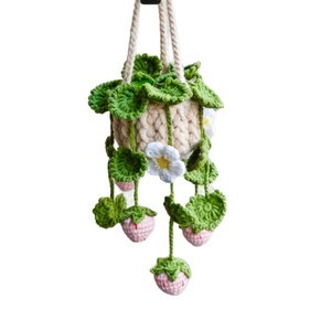 Panier suspendu en crochet fait main pour plantes/fruits, pendentif de voiture pour rétroviseur, <span class=keywords><strong>roses</strong></span> de la Saint-Valentin, produit transfrontalier très vendu - Product Image 5