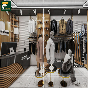 Luxury Premium Fashion Store Apparel Rack <b>Wall</b> Shelf Cabinet Cashier Counter Fixture - Product Image 1