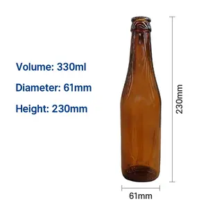 Botella Vaso Cerveza Ámbar 330ml