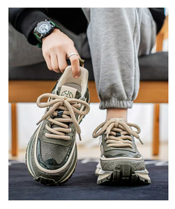 Retro Platform Casual Men's Casual Sports Sneakers Breathable Height Increasing Chunky Sports Shoes - Product Image 4