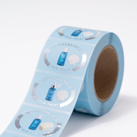 Étiquettes cosmétiques en feuille d'argent en rouleau, autocollants imperméables en vinyle pour emballages de bouteilles et pots de soins de la peau, autocollants personnalisés avec logo pour l'emballage