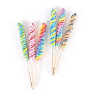 Halal Sugar Boiled Confectionery Valentine's Day Present Rainbow Lollipop Candy Sweets