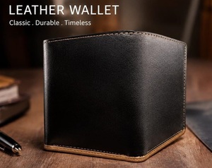 Portefeuille fin en cuir véritable, best-seller, avec protection RFID pour un usage quotidien au meilleur prix - Product Image 1