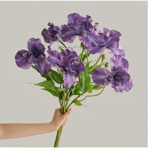 BF-IR01-1 Fleurs artificielles <span class=keywords><strong>iris</strong></span> rouges, blancs et violets de haute qualité, effet toucher réel en latex PU, pour la décoration intérieure - Vente en gros - Product Image 2