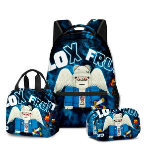 Mochila 3D de Dibujos Animados, Lonchera y Estuche para Lápices, Juego de Tres Piezas para Estudiantes de Primaria y Secundaria, <span class=keywords><strong>ROBLOX</strong></span> Blox Fruits - Product Image 2