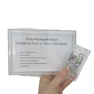 Stock Gifts 10x15cm Wholesale Crystal Transparent Acrylic Photo Frame with Glitter