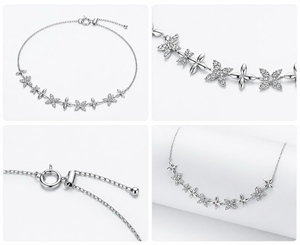 Splendid Floral Goddess Wedding Diamond <b>Bracelet</b> Shiny Blossom Design Blessing <b>Couple</b> Marriage - Product Image 2