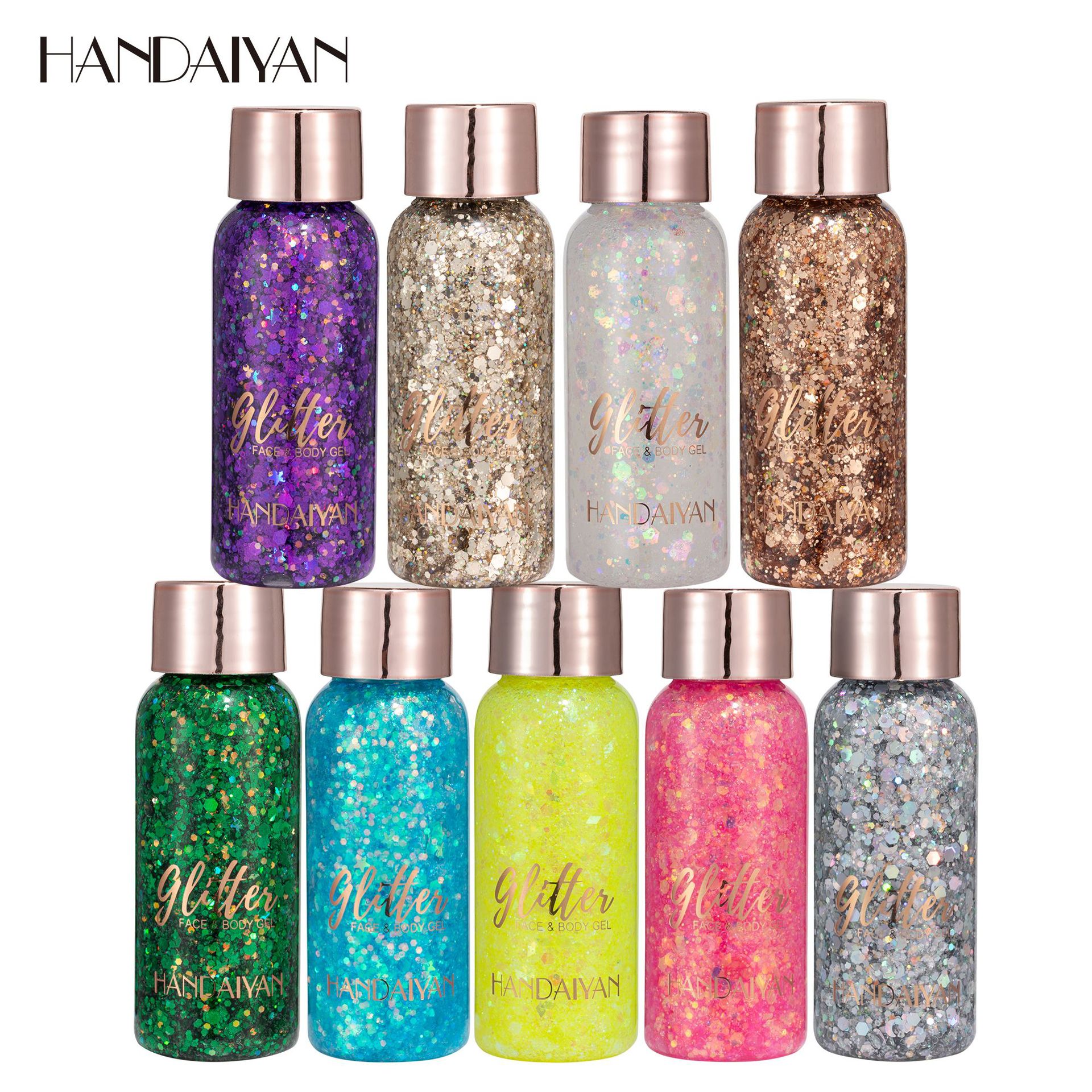 Стильные товары 2025 Handaiyan Shimmer Neno Body Glitter Жидкий блеск для глаз для лица