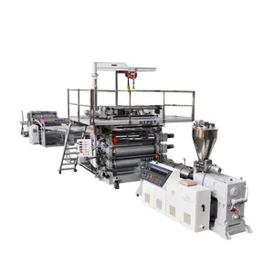 Hot sale 1220 width PVC sheet production line making machine with PVC double screw extruding for SPC floor foamed board