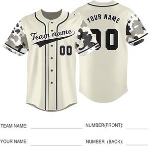 Conjuntos de Camisetas de Béisbol Americanas Personalizables con Nombres, Logotipos, Números de Equipo, en Blanco, Transpirables, que Absorben la Humedad, 100% Poliéster Digital - Product Image 2