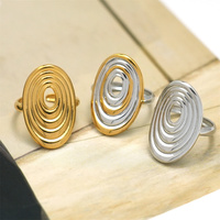 Bagues de doigt en acier inoxydable de créateur, forme ellipse, pour femmes, accessoires tendance et étanches, bijoux de mode féminins, cadeau