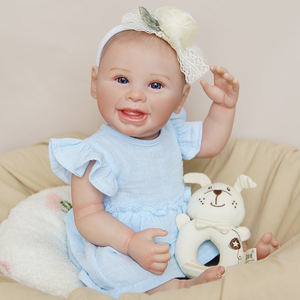R & BDOLL réaliste nouveau-né plein Silicone réaliste vinyle fait à la main personnalisé sucette africaine yeux clignotants Reborn bébé poupée - Product Image 5