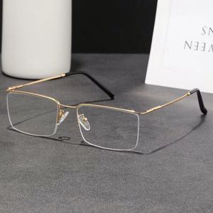 Lunettes de lecture presbyopes anti-lumière bleue de haute qualité 2025, monture demi-cerclée en métal pour hommes - Product Image 2