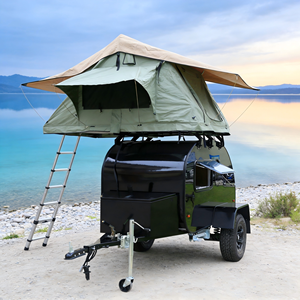 Mini <span class=keywords><strong>Caravana</strong></span> Ligera Estándar <span class=keywords><strong>Americana</strong></span> con Suspensión Todoterreno, Chasis de Acero, Capacidad de Carga de 3500 LBS para Acampar - Product Image 1