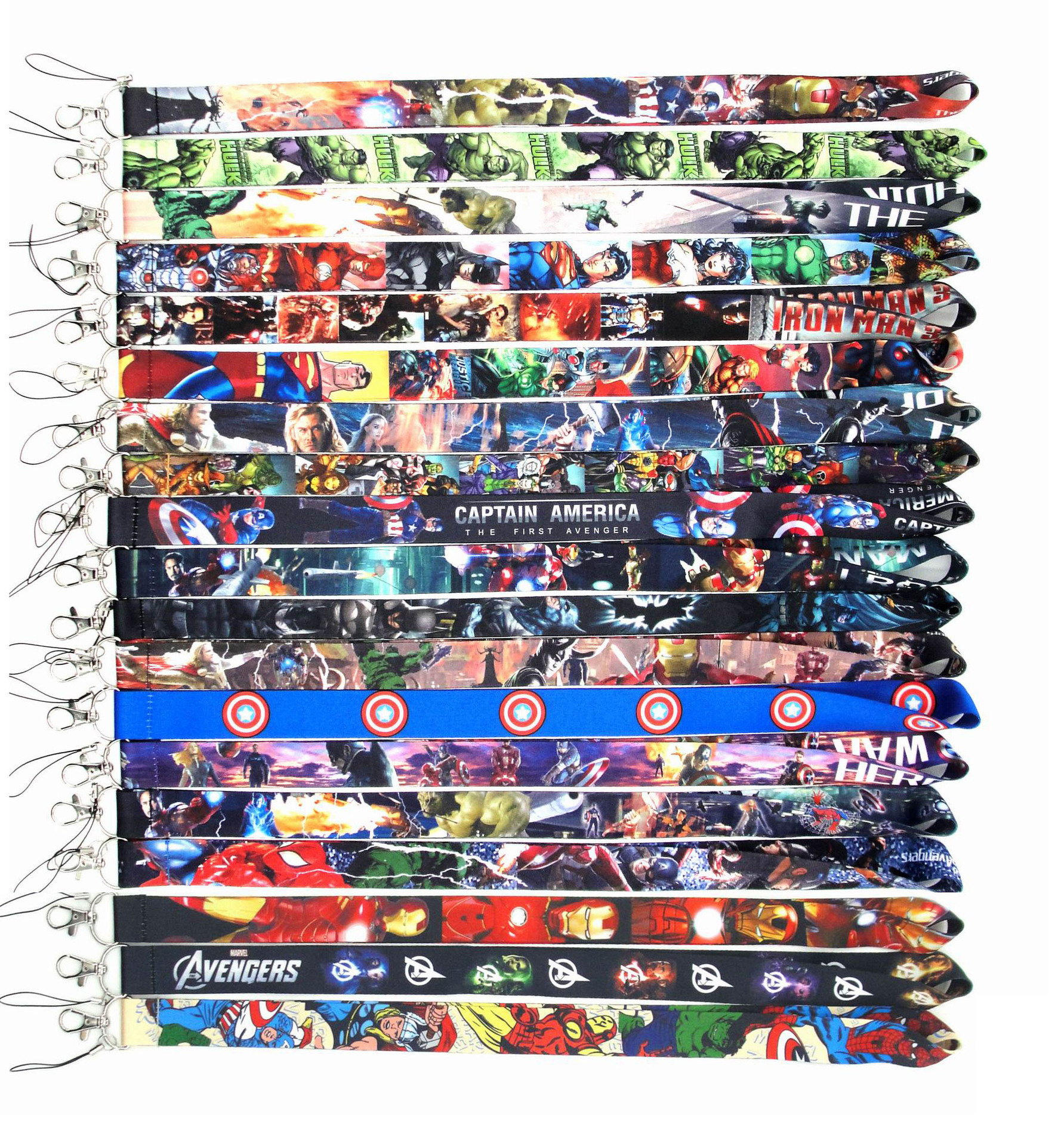 Cute Cartoon the Avengers Marvel Spider-Man Iron Man Lanyard Wholesale High Quality Neck Strap Lanyards Captain America Lanyard