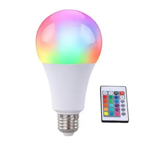 ฟังก์ชั่น 7W RGB + CW หลากสี LED โคมไฟ 16 ล้านเปลี่ยนสีหลอดไฟ + รีโมทคอนโทรล led RGB หลอดไฟ E27