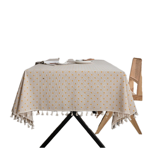 Mantel Rectangular de Mezcla de Algodón y Lino con Estampado de Margaritas, Personalizado, Resistente a las Manchas, para Mesa de Centro, Cubierta para Mesa de Hogar, OEM - Product Image 1