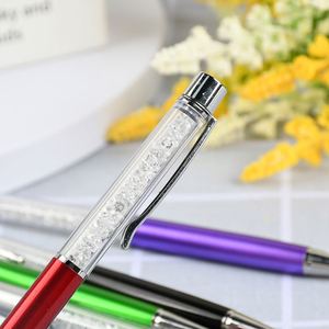 Custom Logo Color Diamond Crystal Ballpoint Pen Custom Printed Logo Business Office <b>Rotating</b> Plastic Pen Promotional Pen - Product Image 2