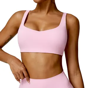 Women's New Crop Sexy Sports Bra Shockproof Tight Fitting Quick Drying Yoga Top Running Custom Blank Sports Bra