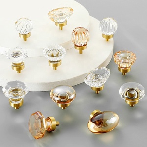 Hot Koop Transparante Champagne Meubels Kast Messing Kristal Handvat Pull Knop - Product Image 3