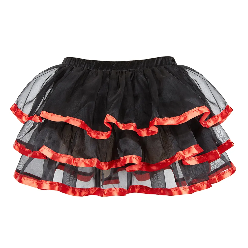 Saia de renda preta TuTu Mini Corpete de malha em camadas