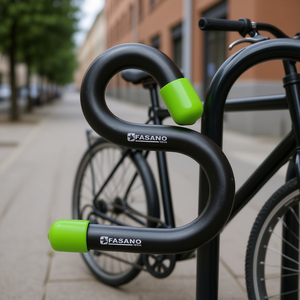 Antivol en U Fasano 125 mm noir avec capuchons verts pour la sécurité du vélo - Product Image 3