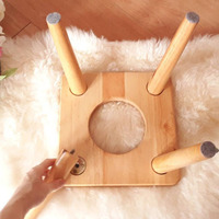 Tabouret à la vapeur Yoni en bois carré portable avec outil de santé multifonctionnel de conception zen asiatique pour une utilisation au spa à domicile