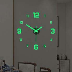 Horloge murale moderne 2024, design 3D, horloge à quartz DIY, montres tendance, autocollants en miroir acrylique, décoration de salon, horloge - Product Image 2
