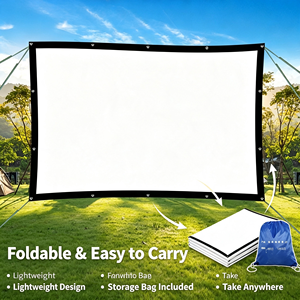 Pantalla de Proyección Exterior de 100 Pulgadas, Portátil, para Películas, Cine <span class=keywords><strong>en</strong></span> Casa, Interior y Exterior, Compatible con Proyección de Doble Cara - Product Image 3