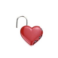 YH10005 serrure d'amour en forme de cœur 3 cadenas à combinaison numérique mot de passe réinitialisable pour sacs de voyage