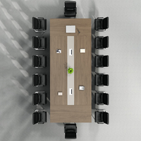 Table de conférence avec prise 16 pex et Hdmi Mobilier de bureau moderne de luxe personnalisé sans fil Ensemble table de conférence et chaises avec Vga et Hdmi