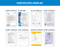 Câble d'alimentation coréen certifié KC à 2 broches H05VV-F 2x0,75mm² 1,5m, extrémité semi-dénudée pour un câblage facile, câble PVC noir