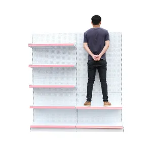 Nieuw Ontwerp Supermarkt Plank Hoge Kwaliteit Dubbelzijdige Gondel Staal Uit China Hypermarkt Rekken Systeem/Metalen Rekken