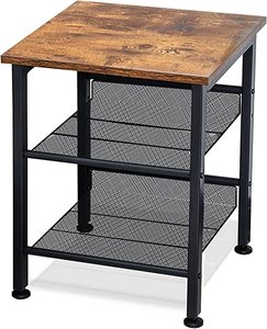 3 Floor Storage Bedroom Living Room Farmhouse Lok Black Industrial <strong>Narrow</strong> Nightstand Small Space <strong>Side</strong> <strong>Table</strong> - Product Image 1