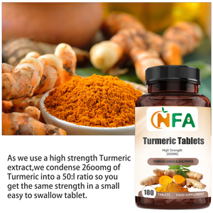Tabletas de Cúrcuma de Marca Privada, Suplemento Alimenticio de 2600 mg, Extracto de Cúrcuma, Jengibre y Pimienta Negra, Favorece la Salud del Corazón, Refuerza el Sistema Inmunitario - Product Image 6