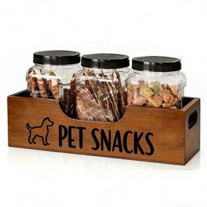Organizador de Escritorio Rectangular de Madera para Almacenamiento de Snacks para Mascotas, Contenedor de Alimentos Multiusos Tipo Soporte - Product Image 4