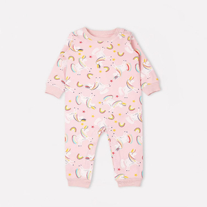 Automne nouveau-né dessin animé motif <span class=keywords><strong>combinaison</strong></span> enfants coton à manches longues Onesie barboteuse avec fermeture à bouton-pression pour bébé - Product Image 2