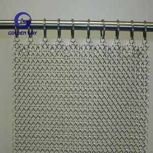 ผ้าม่านตาข่ายโลหะแบบเกลียวสำหรับตกแต่งม่านห่วงโซ่ตกแต่งเทคนิคเชื่อมบริการประมวลผลหน้าจอตัดตามแบบ - Product Image 1